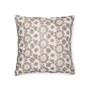 Off White and Brown Beaded Embroidered Cushion Cover