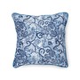 Blue / White Embroidered Lace Cushion Cover