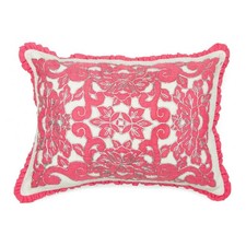 Applique Dori Emobroidered Lace Cushion Cover with Ruffle Piping
