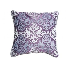 Purple Ornamental Crewel Embroidered Cushion Cover