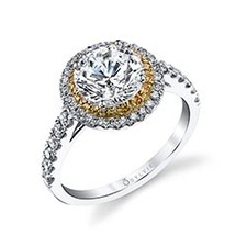 Raund Halo Diamond Engagement Ring Settings