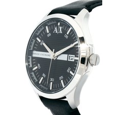 Armani Exchange Black Leather Strap Watch AX2101