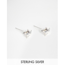 Reclaimed Vintage Sterling Silver 3D Star Earrings