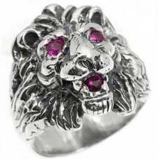 Sterling Silver Lion Ring W...