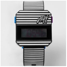 NEFF black white striped digi with silicone strap