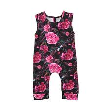 Baby Girl Floral Flower Romper Sleeveless Jumpsuit Clothes