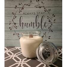 16 oz Glass Candle with Crackling Wooden Wick
