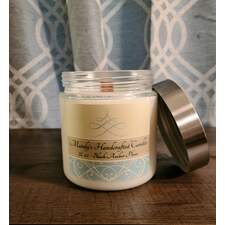 25 oz Glass Candle Silver lid with Crackling Wooden Wick