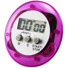 Eforcity Mini LCD Digital Timer Alarm Countdown Round Purple-0