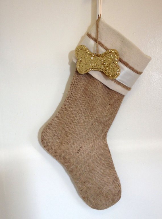 Burlap Christmas Stocking - For Your Pup