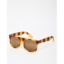 ASOS Flatbrow Sunglasses In Rubberised Tort