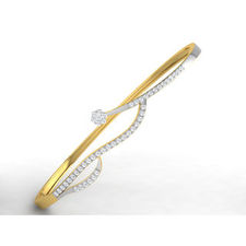 Sparkles 0.63ct Diamond Bangle in 18 Kt Gold & Real Diamonds