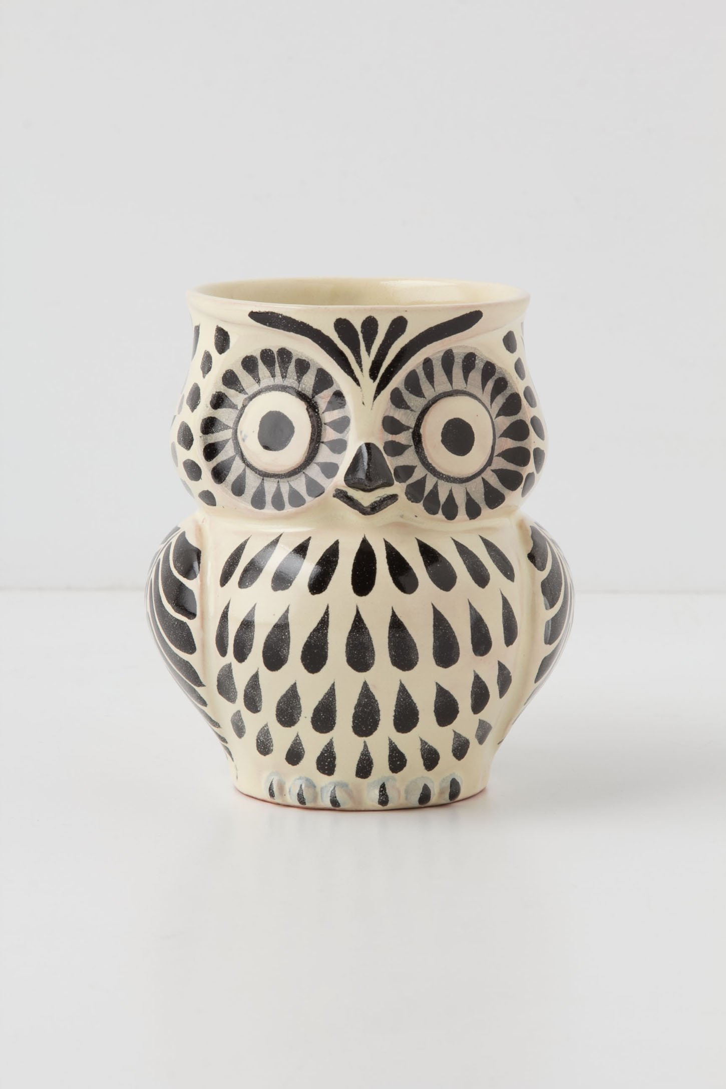 Handpainted Folk Owl Mug - Anthropologie.com