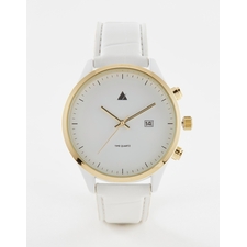 ASOS Watch In White And Gold With Date Window