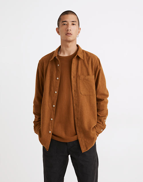 Sunday Flannel Perfect Long-Sleeve Shirt in dried cedar 