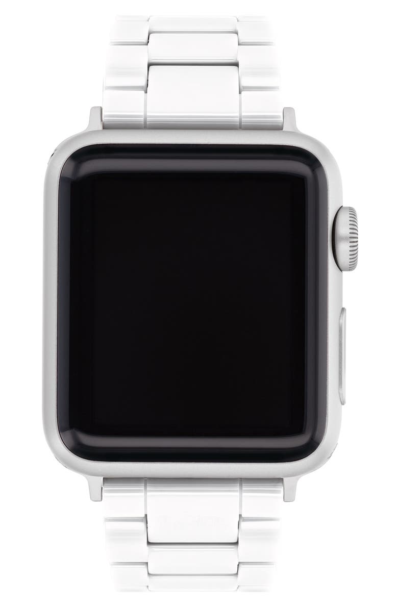 COACH Ceramic Apple Watch® Bracelet, Main, color, WHITE