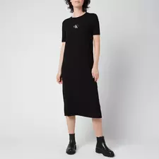 Women's Rib Maxi T-Shirt Dress - CK Black 
