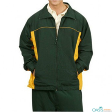 Dark Green and Yellow Regular Tracksuits