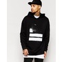 ASOS Oversized Longline Printed Hoodie With Side Zips In Black