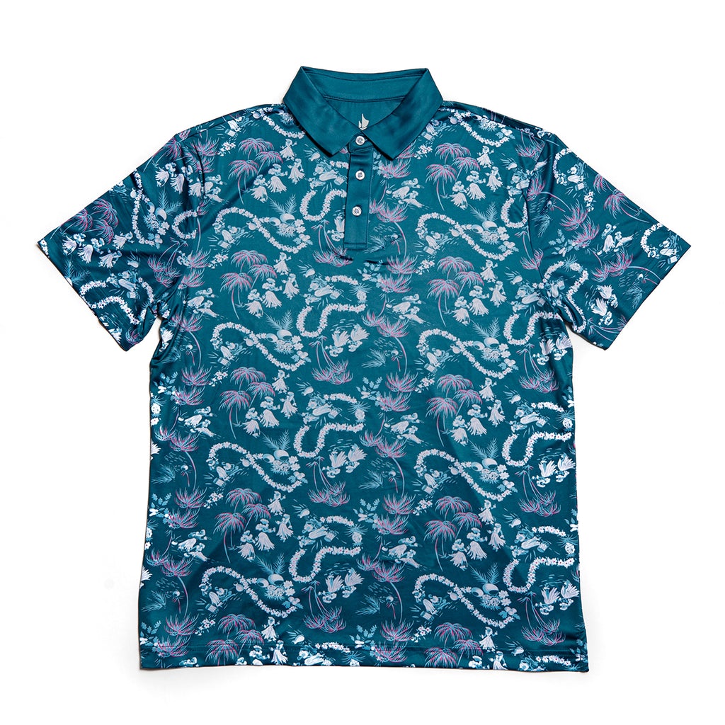 Men's Little Hula Performance Polo - Pacific Blue