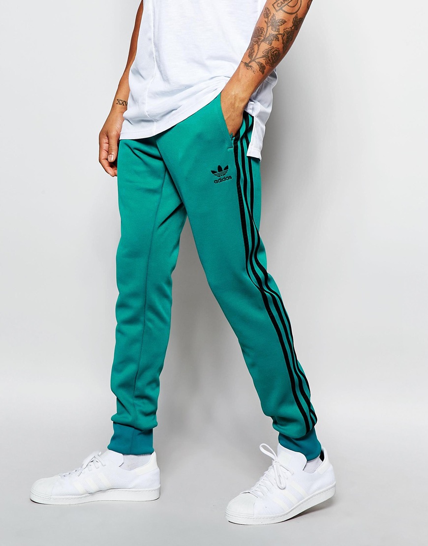 adidas turquoise track pants