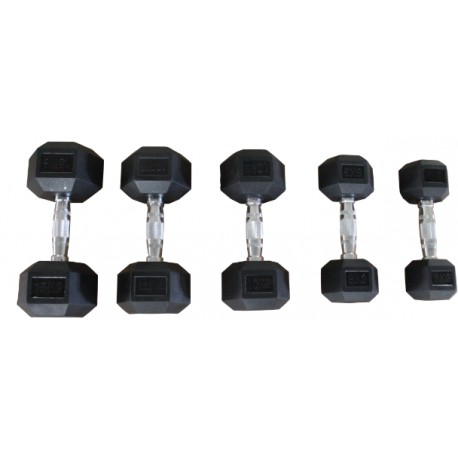 Hex Rubber Dumbbells (In Pa...