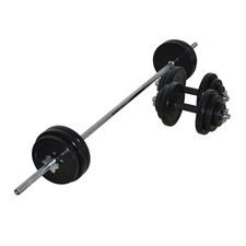 65kg Rubber Barbell & Dumbbell Combo Set
