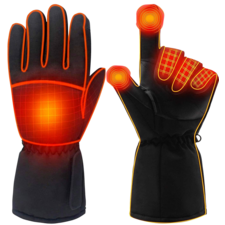 Battery Powered Rechargeable Heated Gloves for Men/Women, Waterproof Insulated Electric Heating