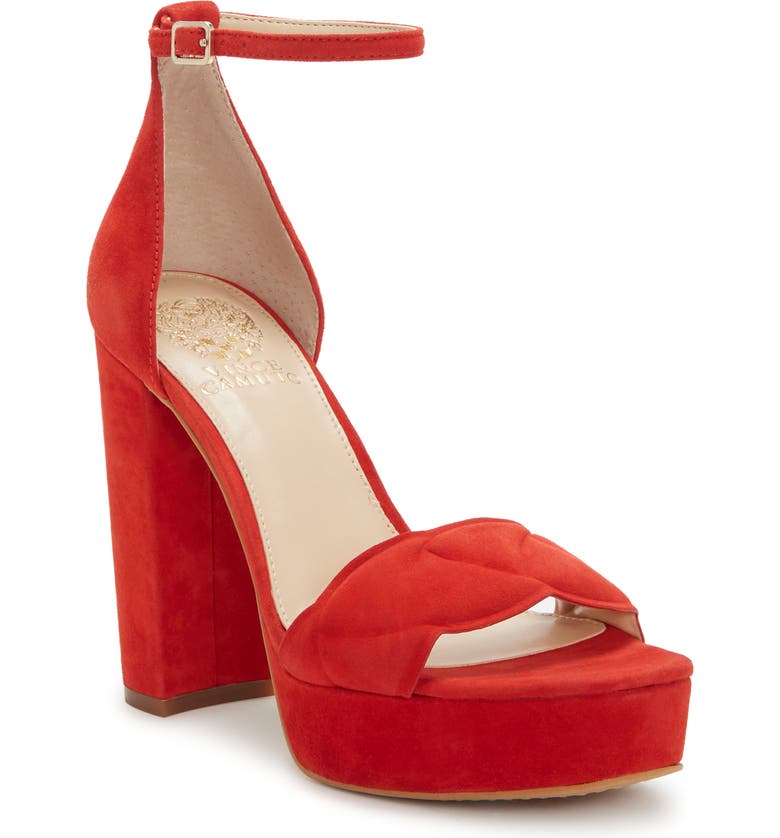 VINCE CAMUTO Mahgs Ankle Strap Sandal, Main, color, CHERRY BERRY SUEDE