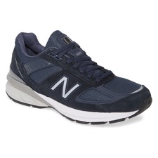 NEW BALANCE 990v5 Made in US Running Shoe, Main, color, NAVY/ SILVER SUEDE
