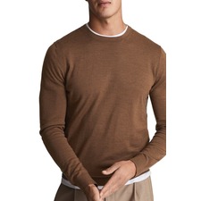 REISS Wessex Crewneck Wool Sweater, Main, color, TOFFEE BROWN