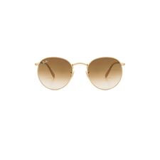 Ray-Ban Round Metal in Matte Gold &amp; Clear Gradient Brown | REVOLVE