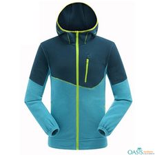 Wholesale Blue Polar Fleece Hoodie Jacket