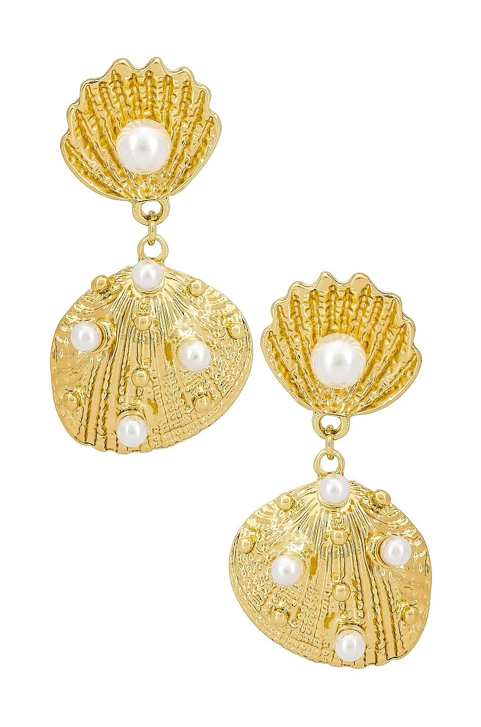 Amber Sceats Multi Shell Earring in Gold | REVOLVE