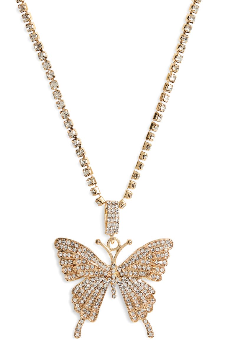 BP. Butterfly Pendant Necklace, Main, color, GOLD
