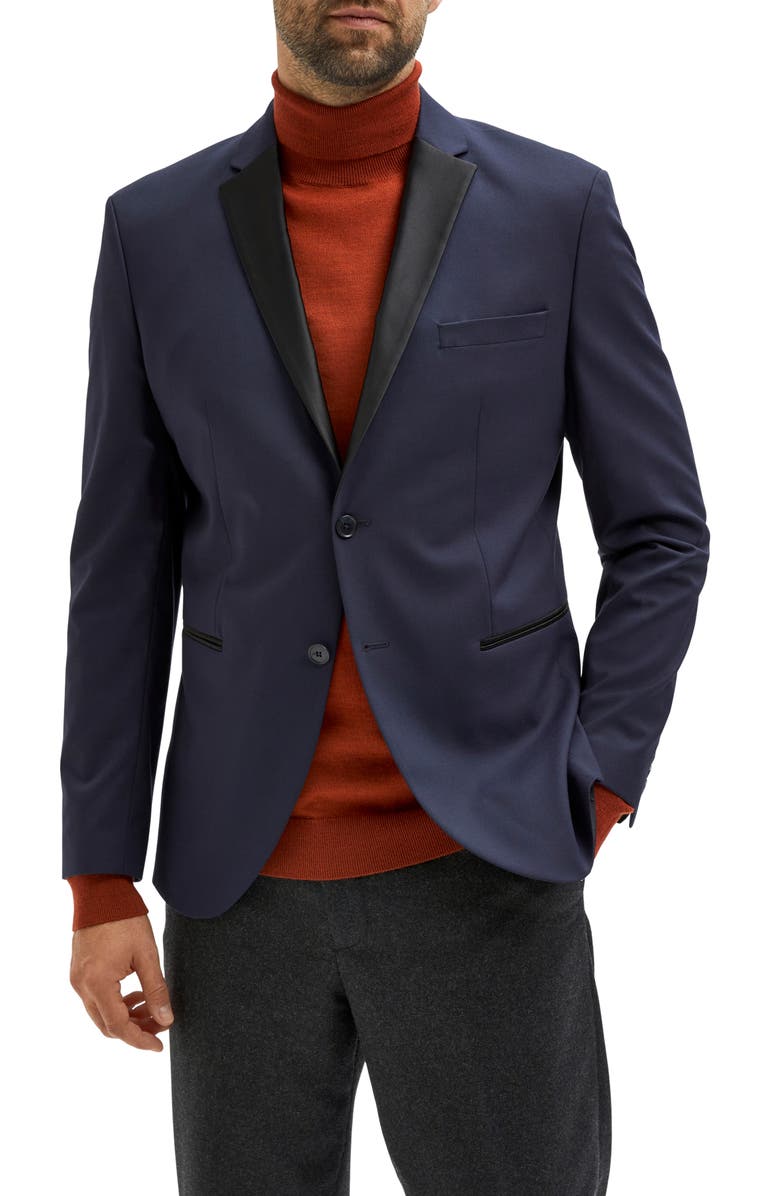SELECTED HOMME Dane Logan Tuxedo Jacket, Main, color, NAVY BLAZER