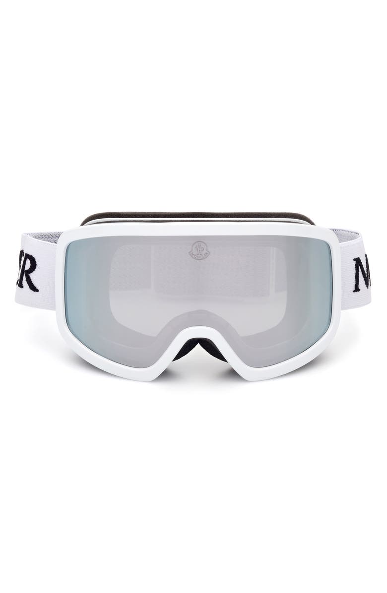 MONCLER 180mm Snow Goggles, Main, color, white smoke/mirror
