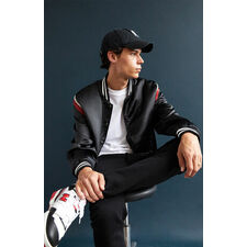 Satin Varsity Jacket image number null