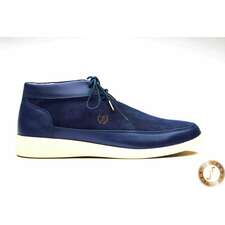 Johnny Famous Bally Style Men's Central Park Navy Blue Suede