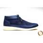 Johnny Famous Bally Style Men's Central Park Navy Blue Suede