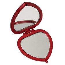Promotional Red Heart Compact Mirror. Private label. - Femme Promo