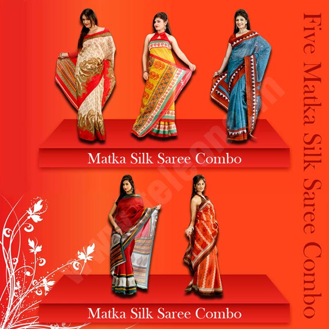Buy Five Matka Silk Saree C...