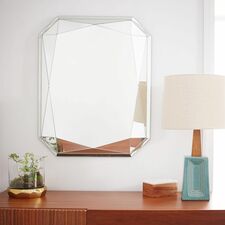 Faceted Emerald Cut Wall Mirror - 30"
