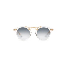 KREWE St. Louis 46mm Gradient Round Sunglasses, Main, color, CRYSTAL 24K/ SILVER
