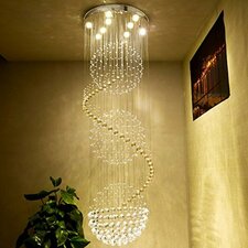 Io 9 - Light Unique Geometric Chandelier with Crystal Accents