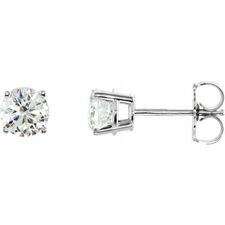 Sterling Silver 7MM Round Cubic Zirconia Earrings