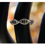 DNA Ring Science Silver Biology Infinity Helix Geekery Geek Fashion Chemist Biologist Molecule Big Bang Minimalist Genetics Human Cell