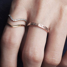 20% OFF - Coordinates Ring / Latitude Longitude Ring / Personalized Latitude Longitude Jewelry / Location Ring - CR05