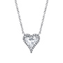 0.08Ct Diamond &amp; 1.10Ct White Topaz Heart Necklace