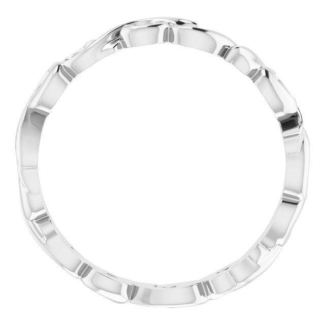14K White Gold 3 mm Sculptu...